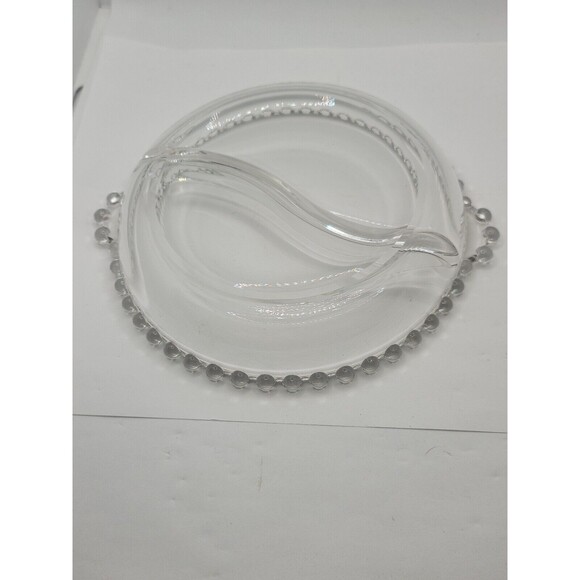 Vintage Candlewick Imperial Clear Glass Divided Relish Dish Beaded Bubble Edge - Picture 7 of 9